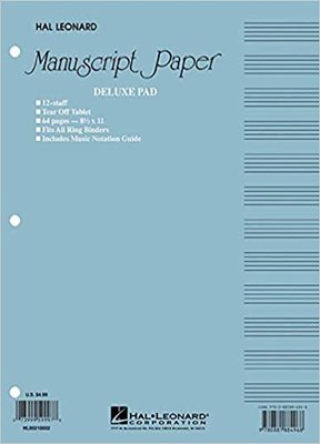 Manuscript paper book for grade 1 music theory